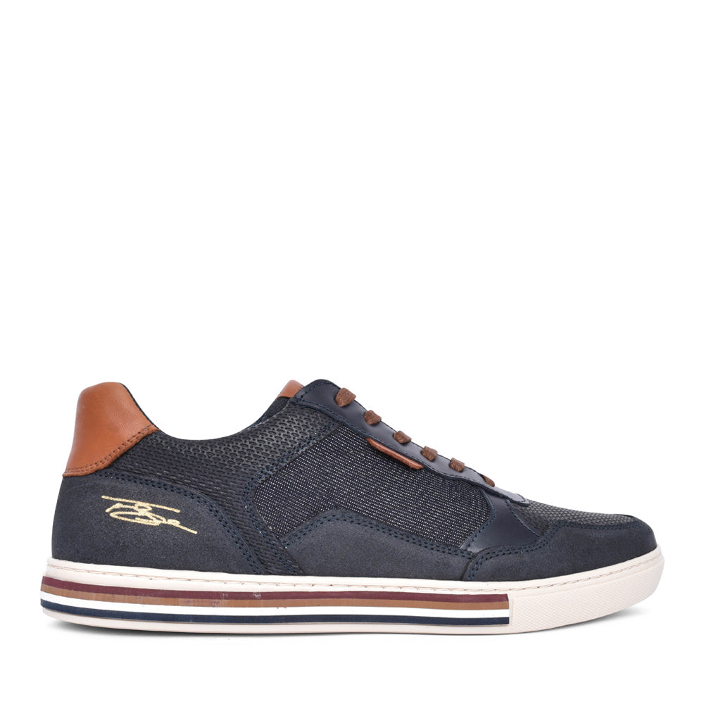 Mens Davies Laced Trainer In Navy