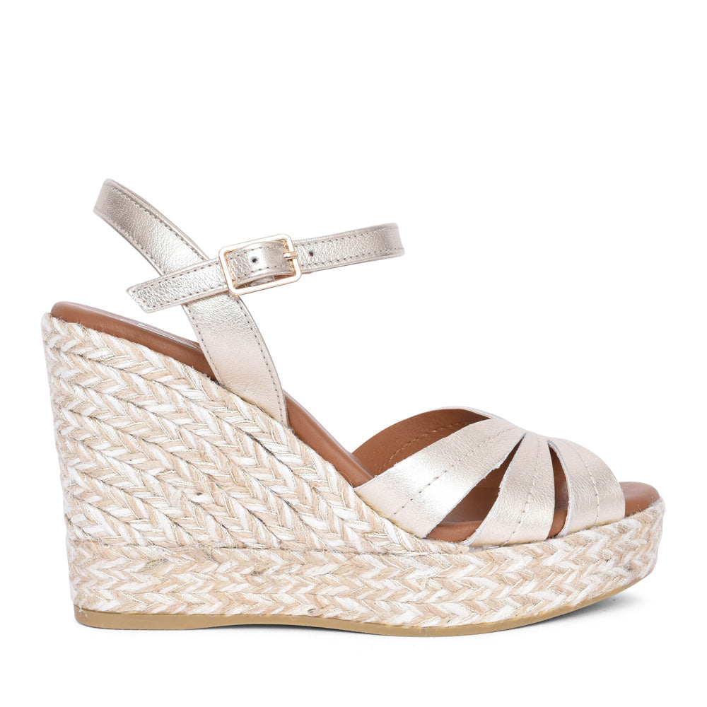 Ladies 2046 Wedge Sandal In Gold