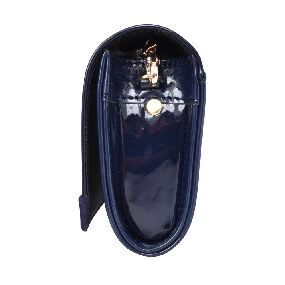 T42 Clutch Bag In Navy Patent