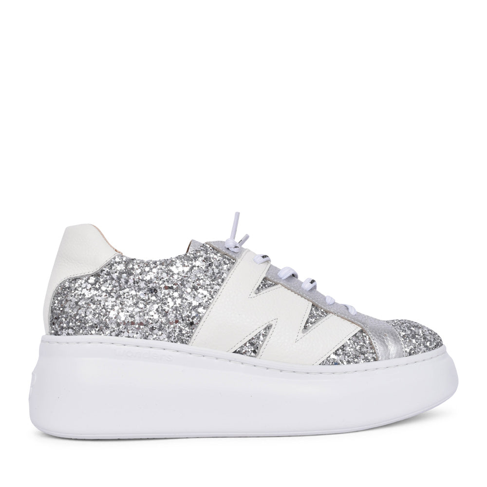 Ladies A-2664-t Platform Trainer In Platino