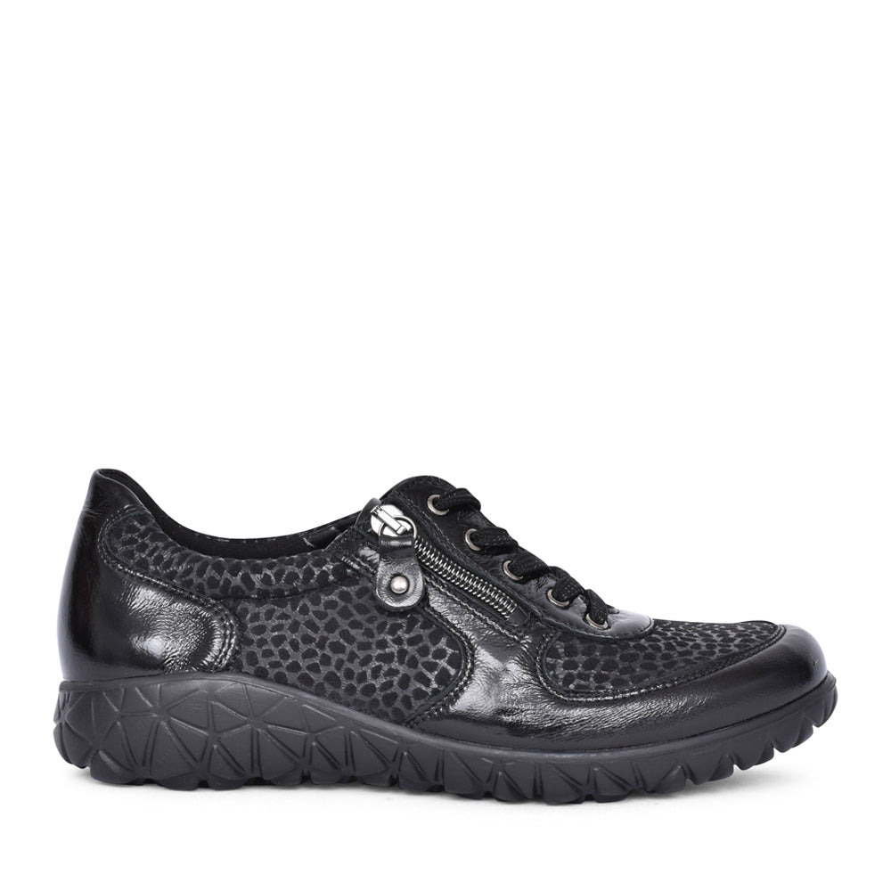 Ladies H89001 Havy Soft Laced Trainer In Black