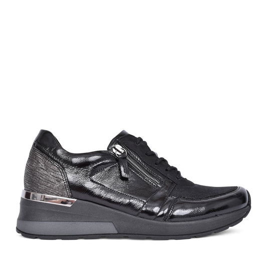 Ladies 939h01 H-clara Laced Trainer In Black Interest