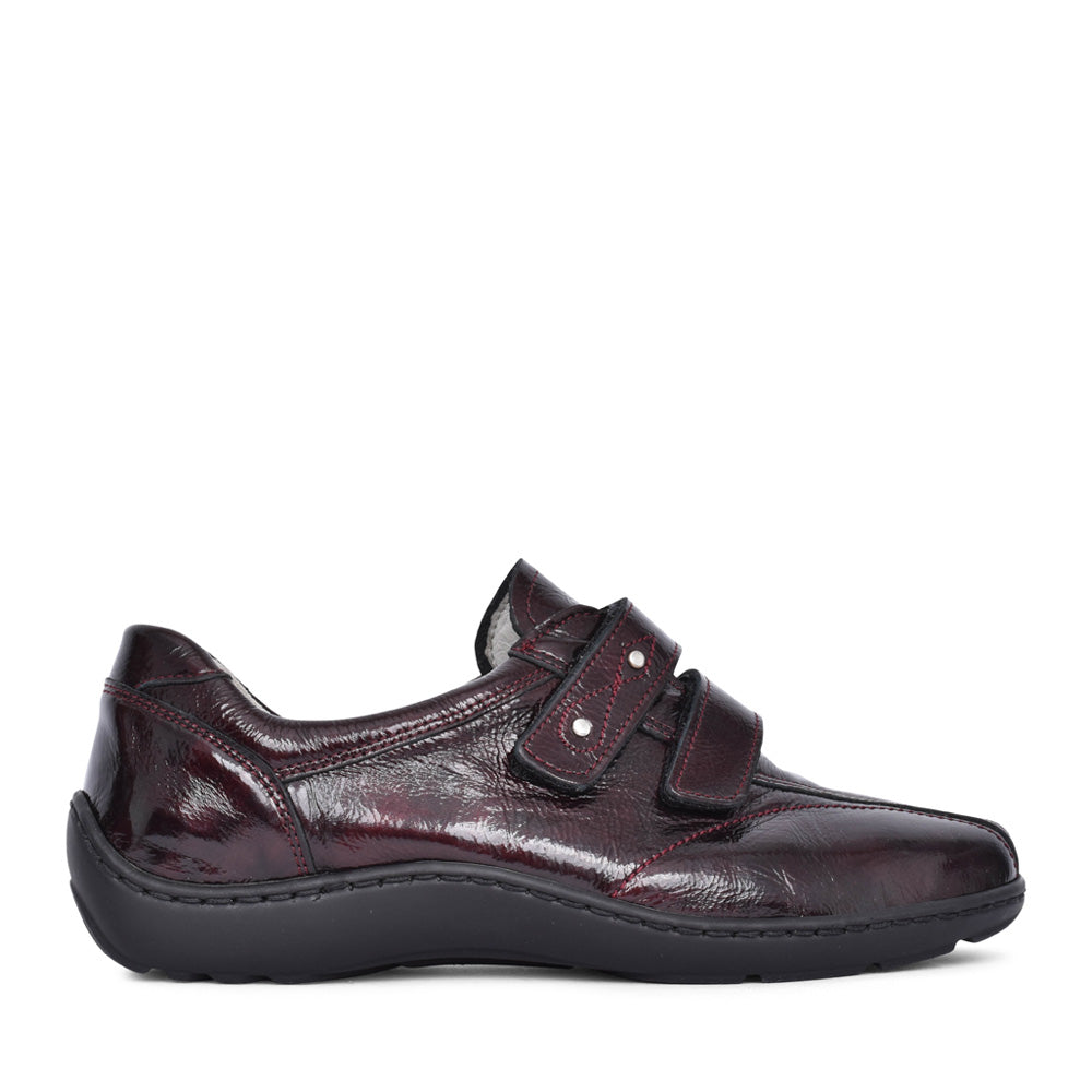 Ladies 496301 Henni Velcro Shoe In Burgandy