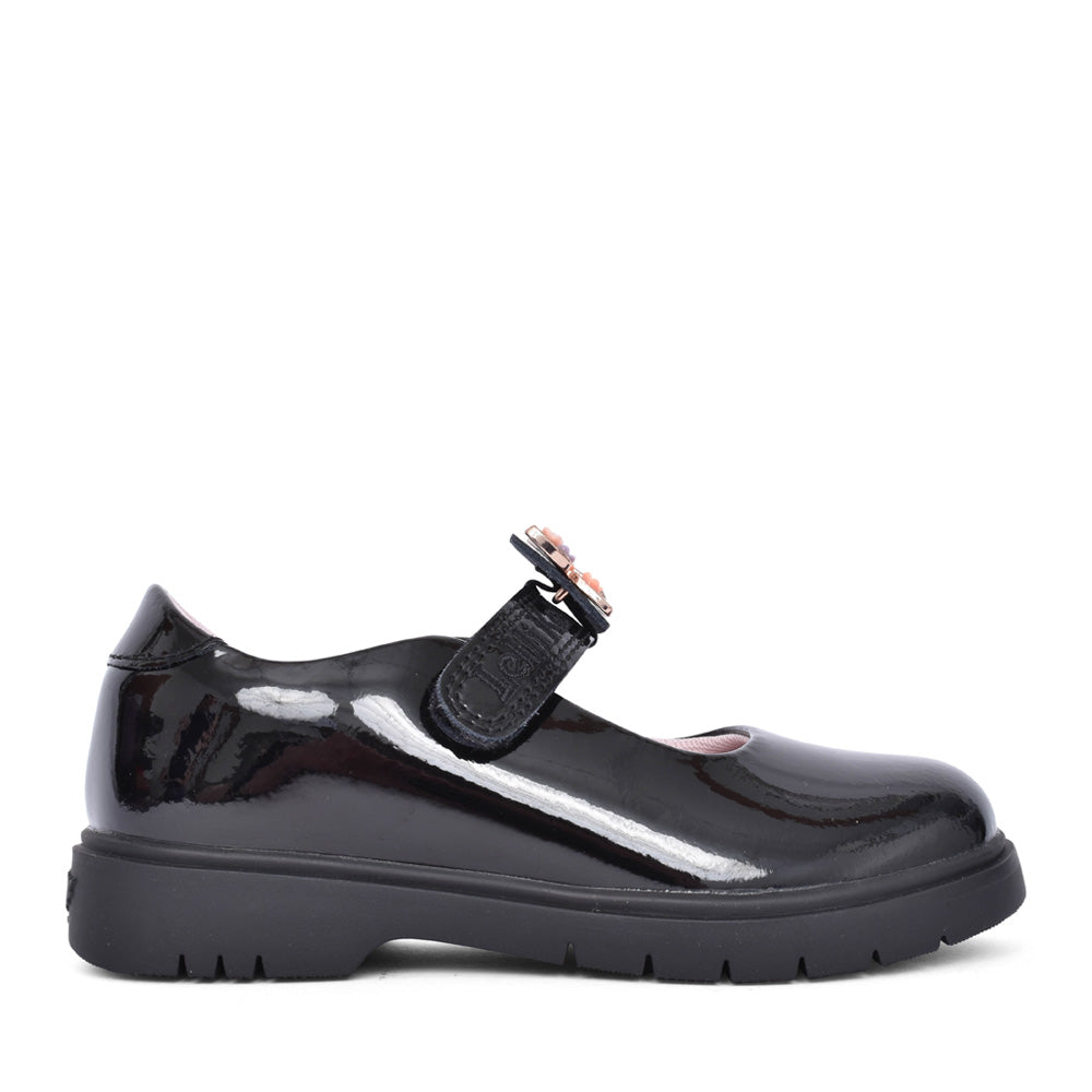 Girls Lk8915 Lucy Mary Jane Shoe In Blk Patent