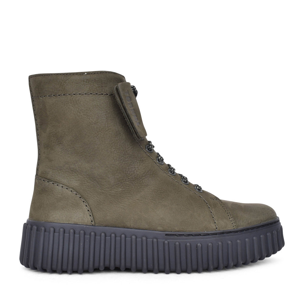 Ladies Torhill Rise D-fit Laced Ankle Boot In Green
