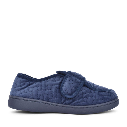 Ladies Twyla Charm D-fit Velcro Slipper In Navy