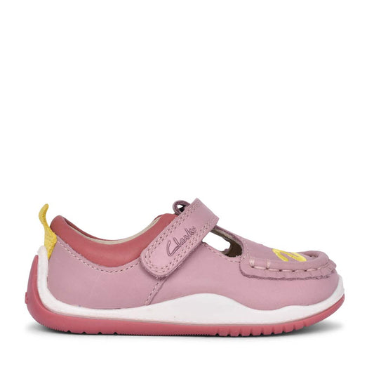 Girls Noodle Shine T Dusty Pink Leather Shoe In Kids F Fit