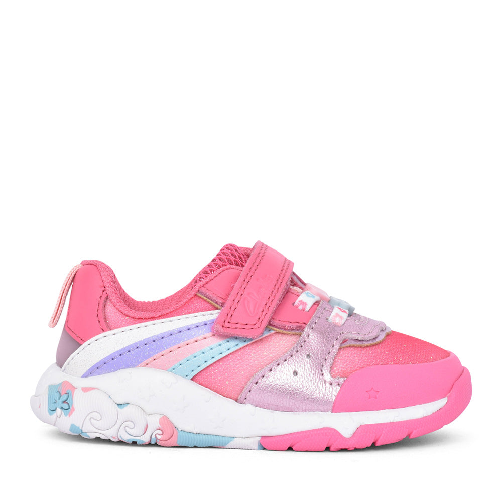Girls Tidal Star Toddler Bright Pink Combi Shoe In Kids G Fit
