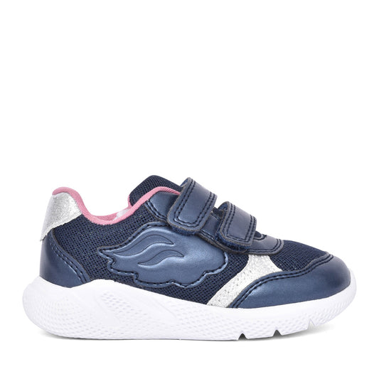 Girls B454tc B Sprintye Velcro Trainer In Navy