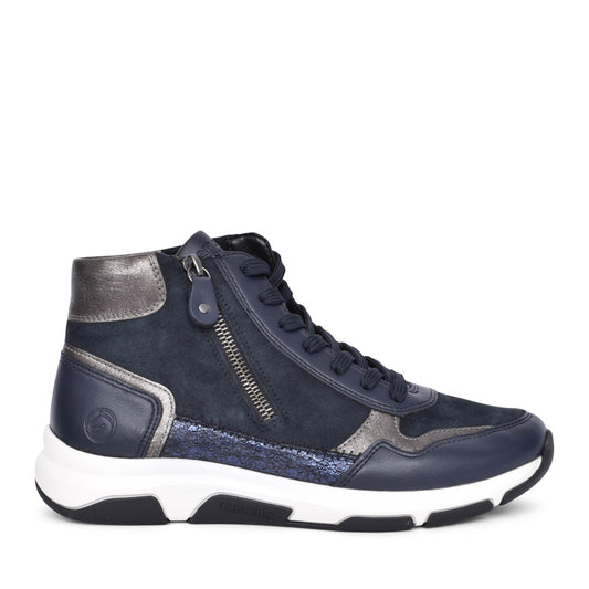 Ladies D1s07 Laced Ankle Boot In Navy