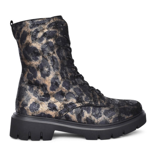 Ladies D1w72 Laced Ankle Boot In Black Multi