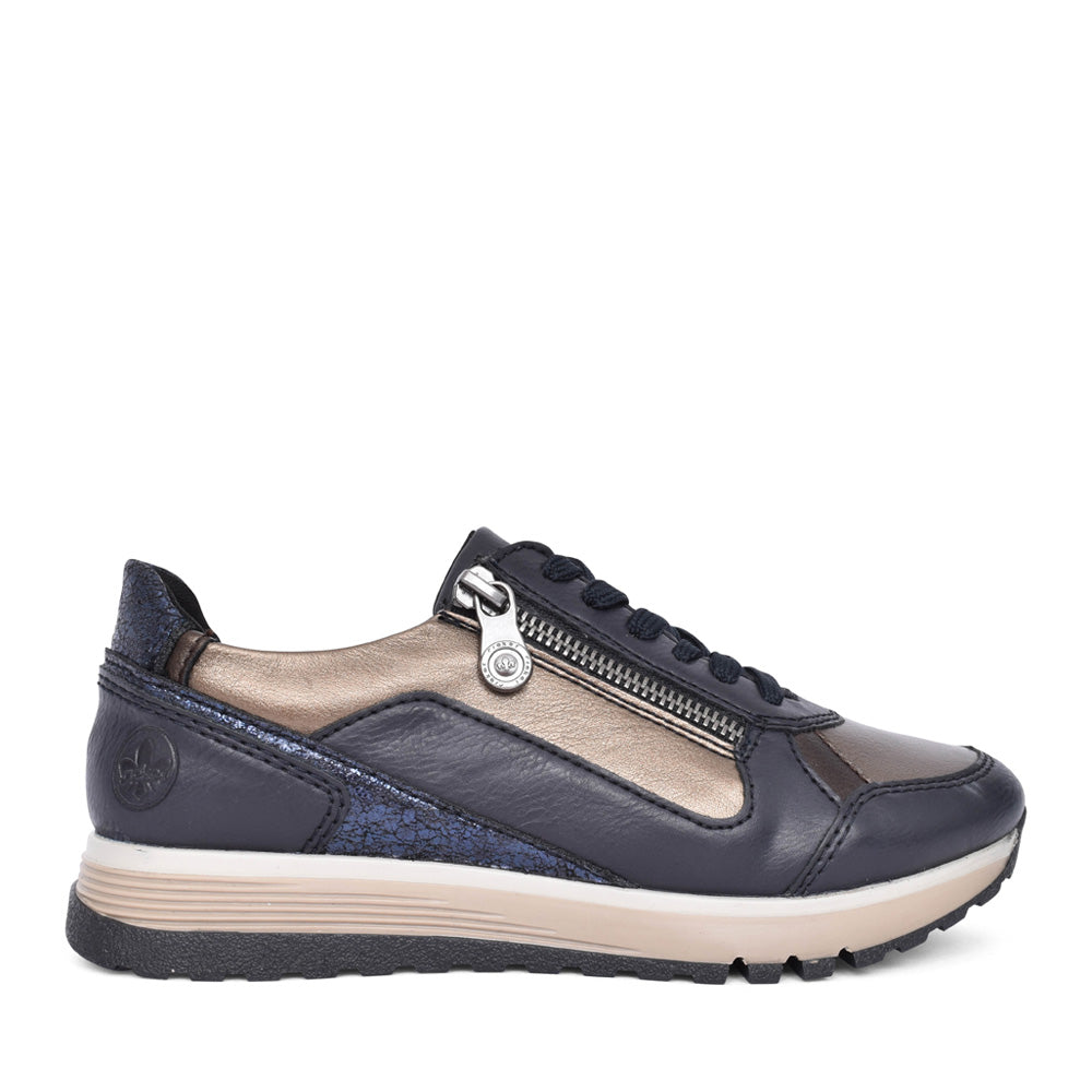 Ladies 49002 Laced Trainer In Navy