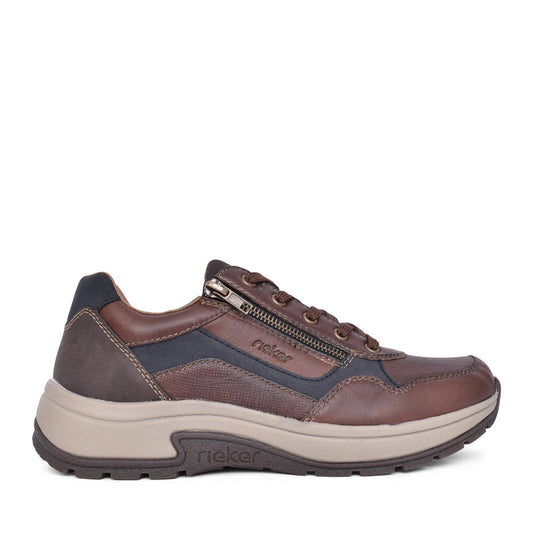 Mens 11001 Laced Trainer In Brown
