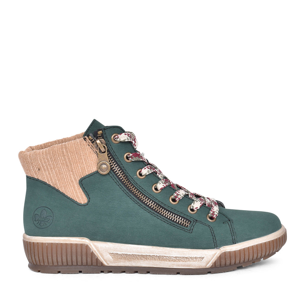 Ladies N0709 Laced Ankle Boot In Green