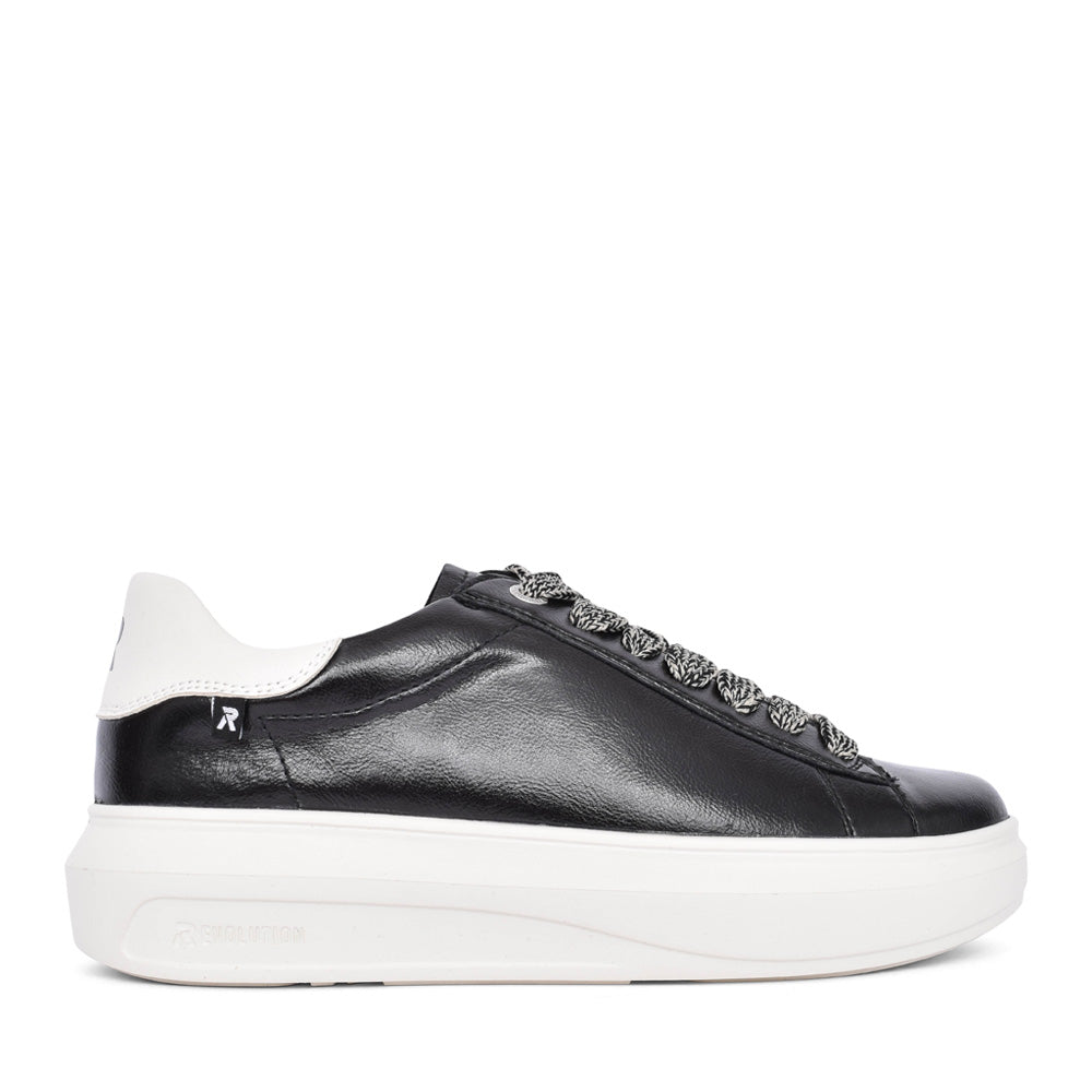 Ladies W1205 Laced Trainer In Black