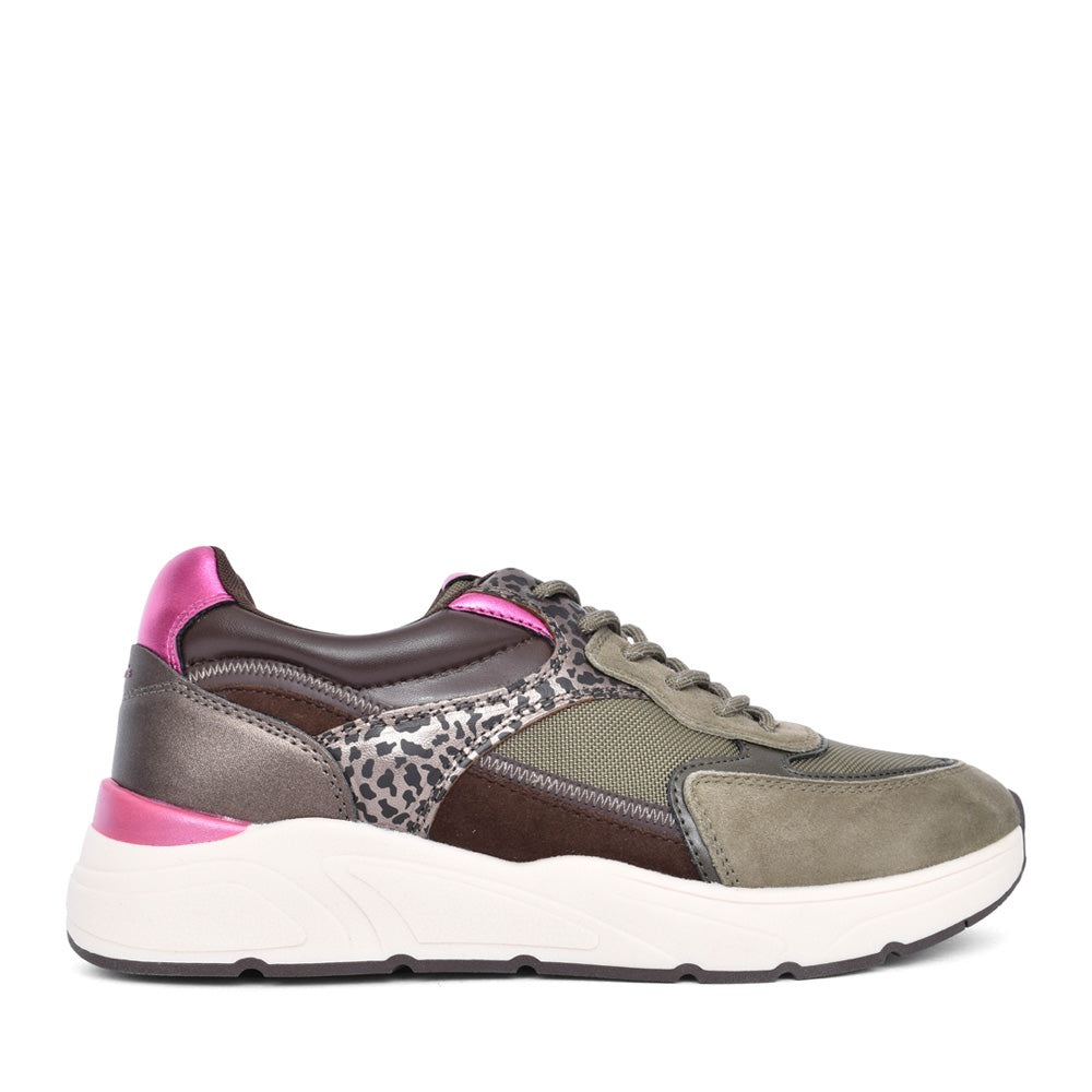 Ladies 1-23745 Laced Trainer In Green