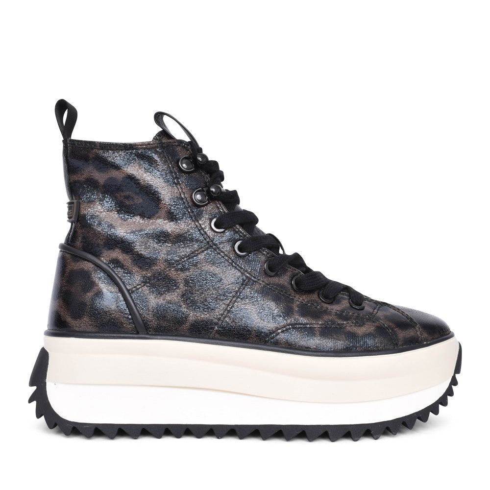 Ladies 1-25201 Platform Ankle Boot In Leopard