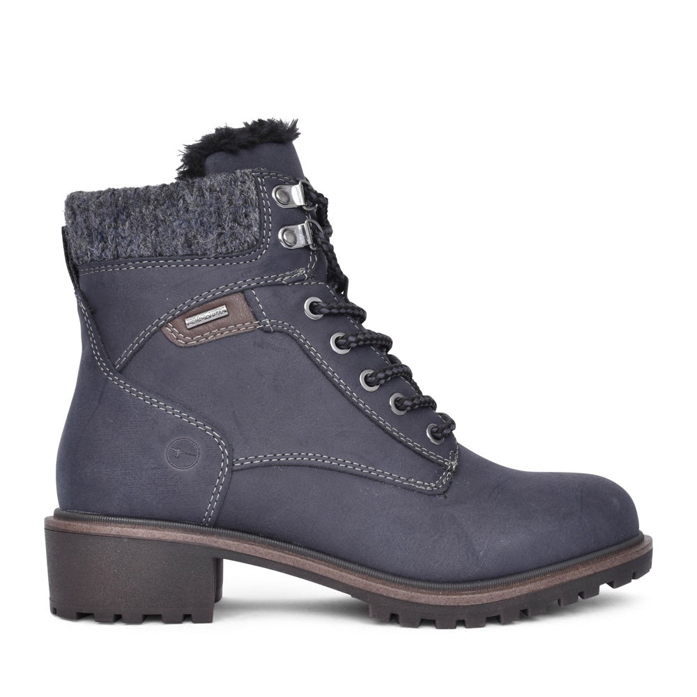 Ladies 1-26266 Laced Ankle Boot In Navy