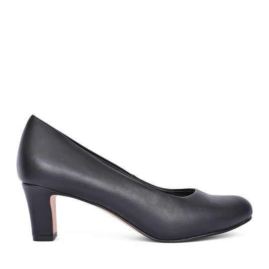 Ladies 8-224742 Medium Heel Court Shoe In Black