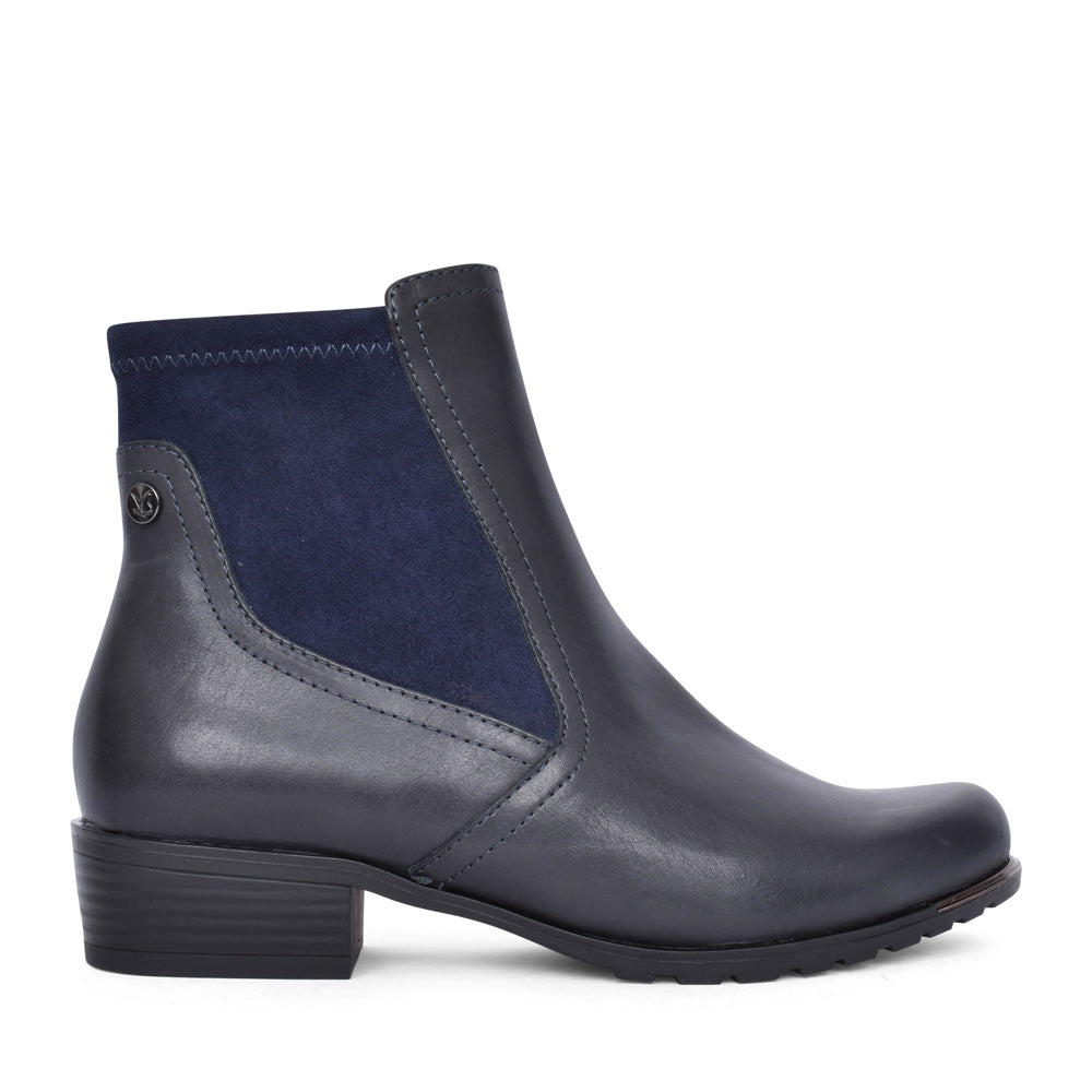Ladies 9-25307 Ankle Boot In Navy