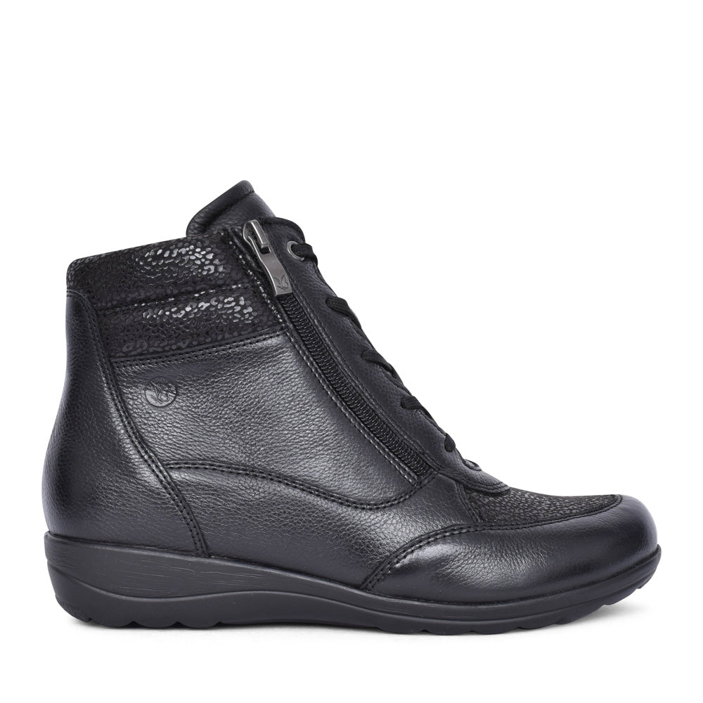 Ladies 9-26258 Laced Ankle Boot In Black