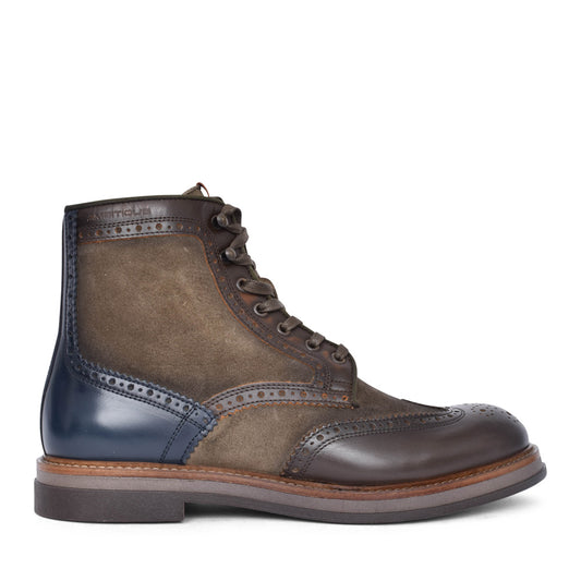 Mens 12432b Laced Ankle Boot In Brown
