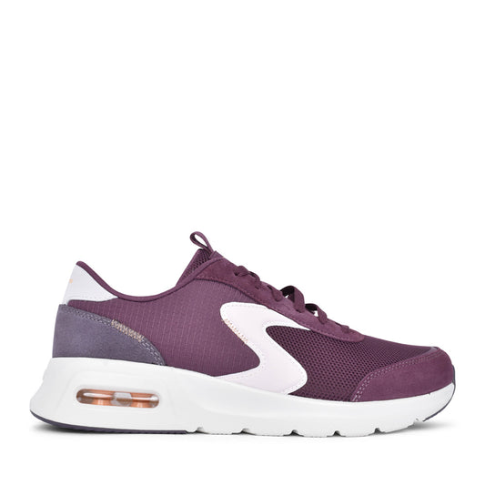 Ladies 150076 Skech-air Court Trainer In Burgandy
