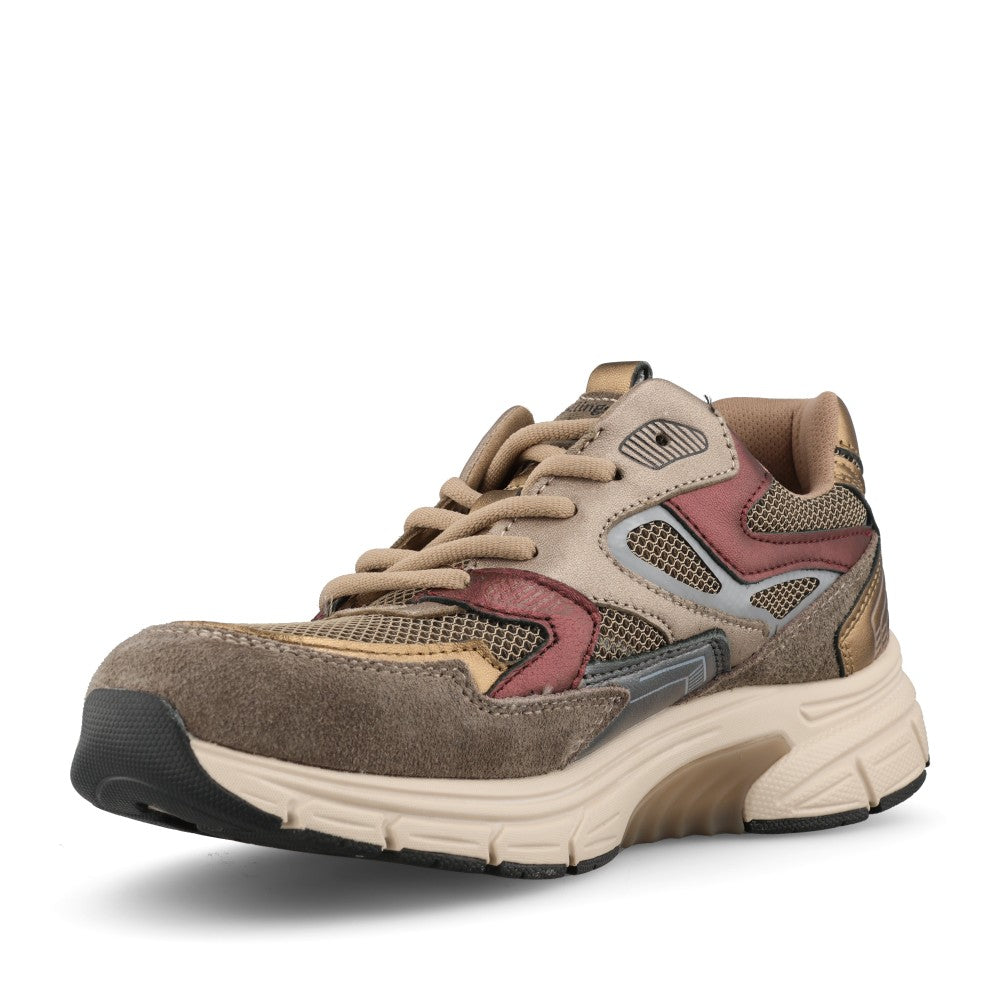 Gabor Ladies 0306.01.003 Posey Rollingsoft Trainer In Taupe Metallic