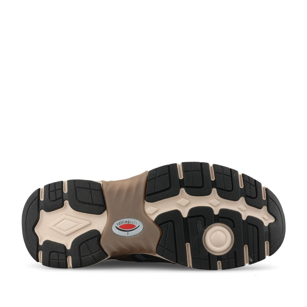 Gabor Ladies 0306.01.003 Posey Rollingsoft Trainer In Taupe Metallic