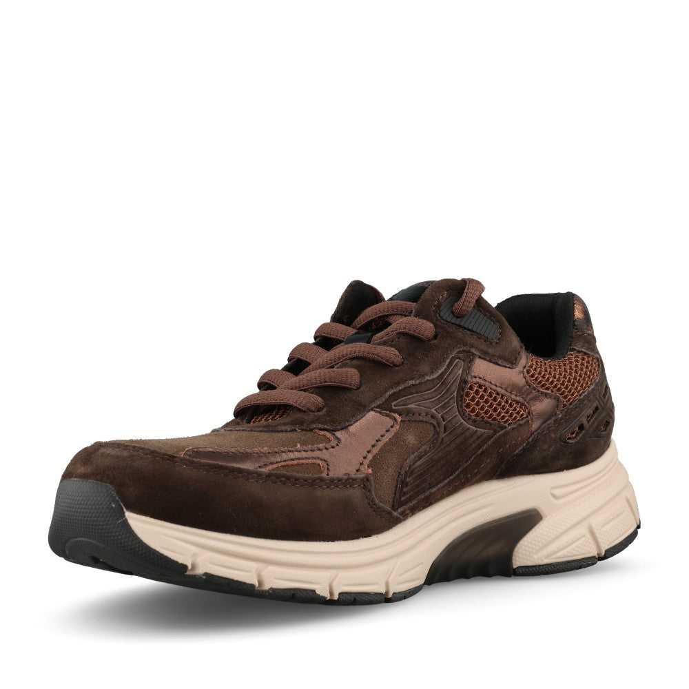 Gabor Ladies 0306.02 Precision Rollingsoft Trainer In English Brown/Brown