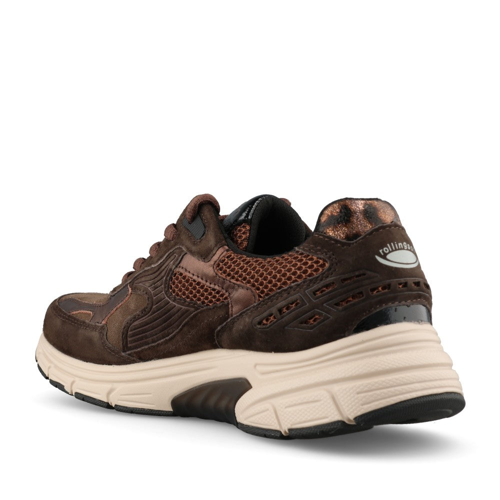 Gabor Ladies 0306.02 Precision Rollingsoft Trainer In English Brown/Brown