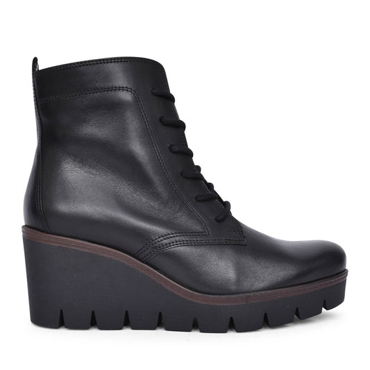 Ladies 54.781 Unity Wedge Ankle Boot In Blk Leather