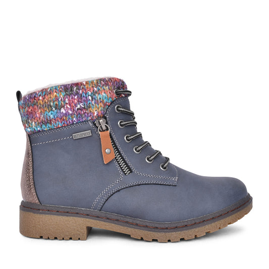 Ladies Jalapeno Glb099 Laced Ankle Boot In Blue