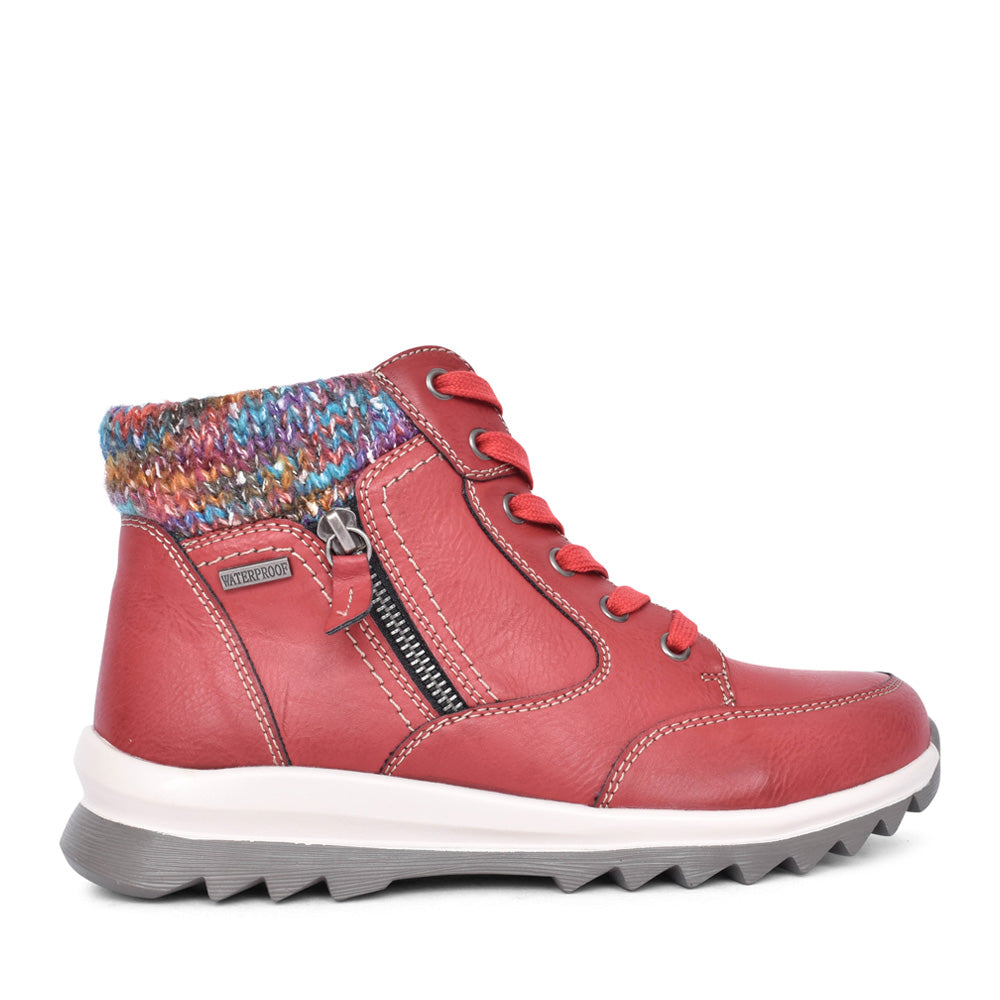 Ladies Buttermere Glb115 Laced Ankle Boot In Red