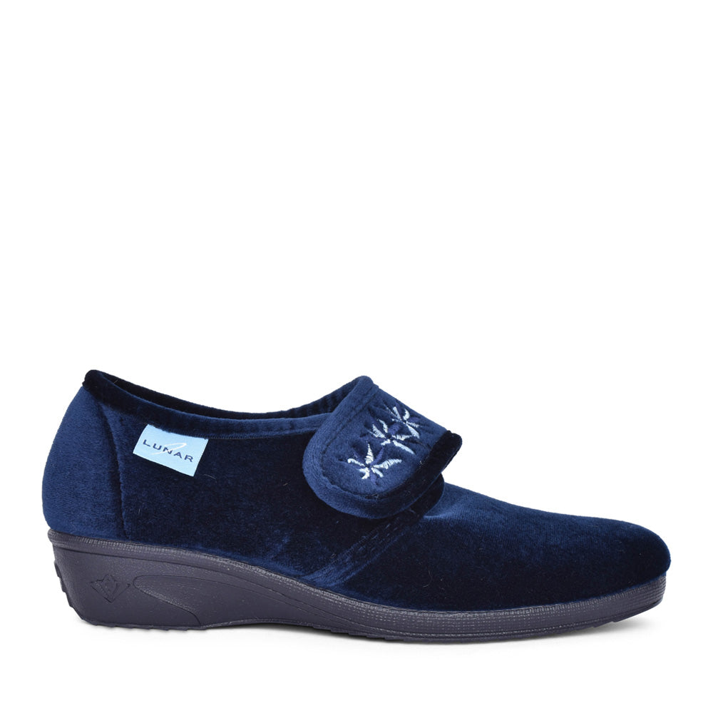 Ladies Paula Ii Kla035 Velcro Slipper In Navy