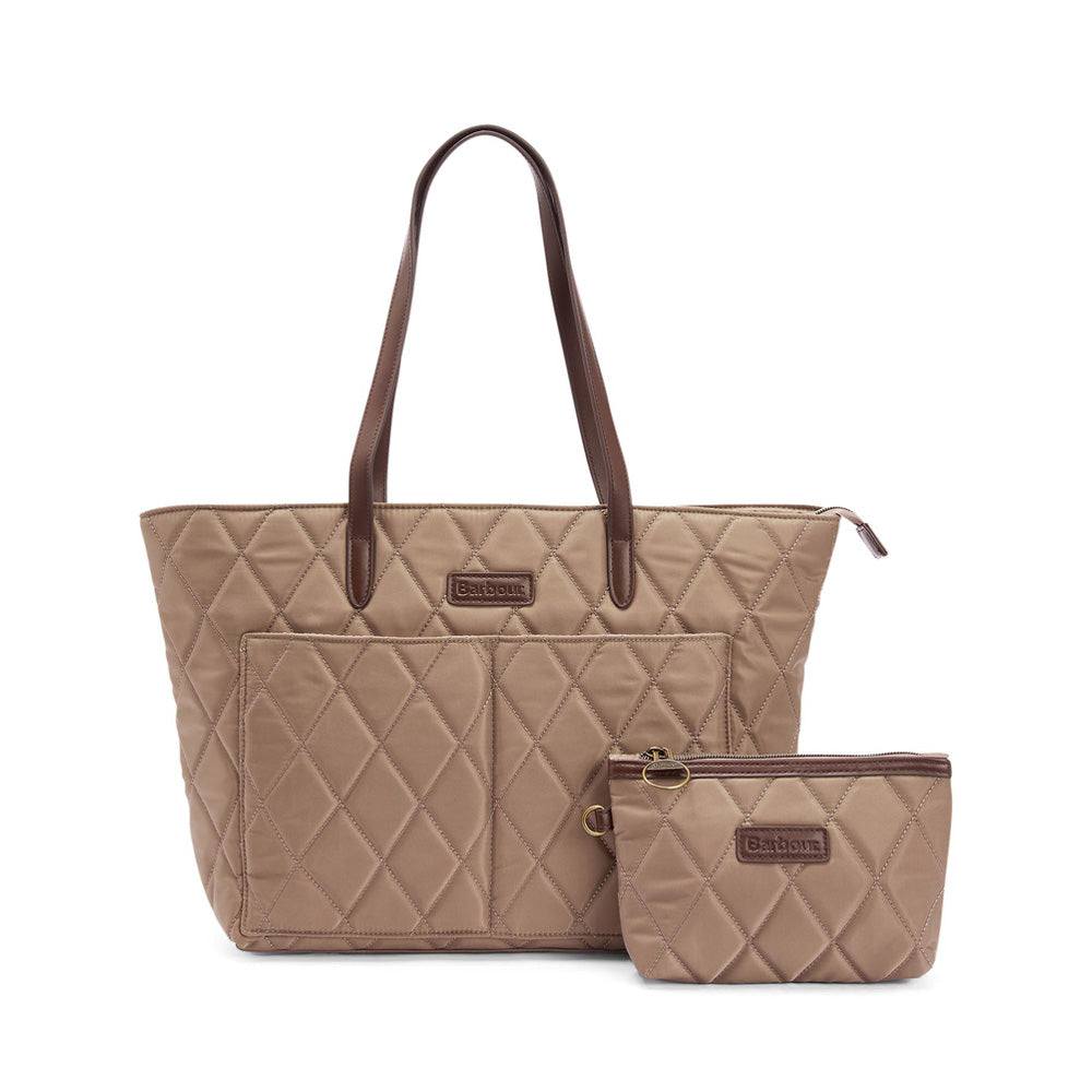 Ladies Lba0395 Quilted Tote Bag In Sand