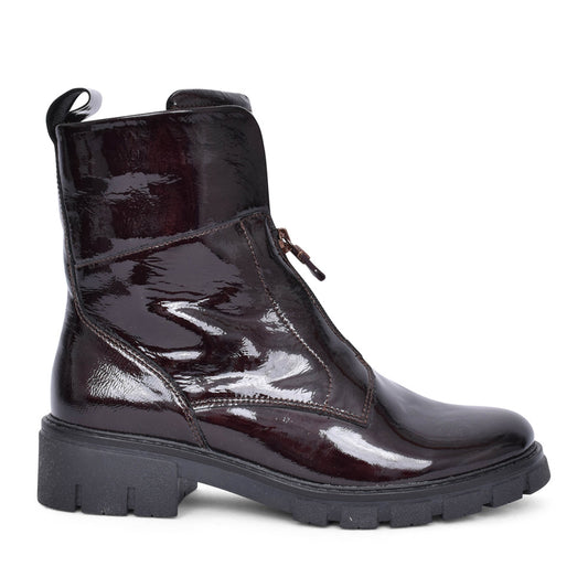 Ladies 12-23130 Dover Chunky Calf Boot In Wine