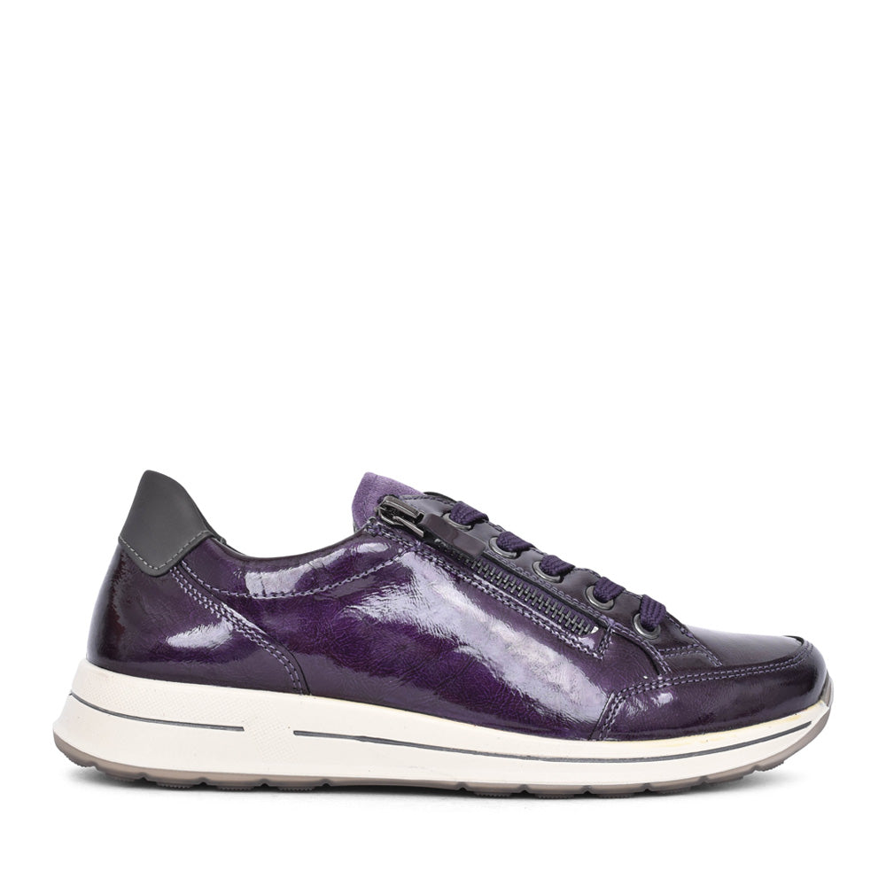 Ladies 12-54801 Osaka Laced Trainer In Plum