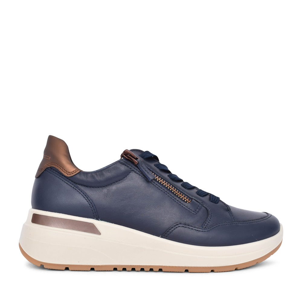 Ladies 12-57704 Garda Laced Trainer In Navy