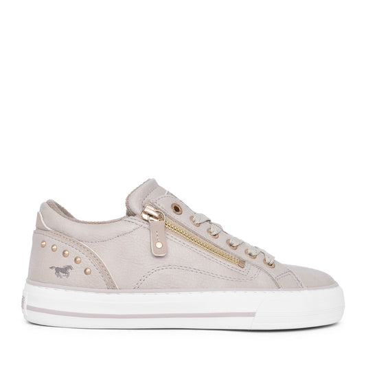 Ladies 1501301 Laced Trainer In Beige