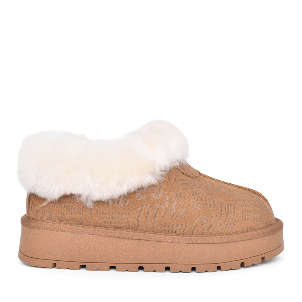 Ladies Kingston Mini Boot Tan Print In Tan