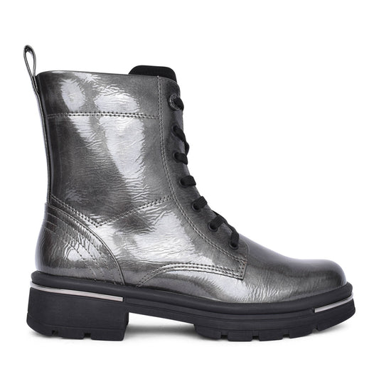 Ladies 2-25283 Laced Ankle Boot In Dark Grey
