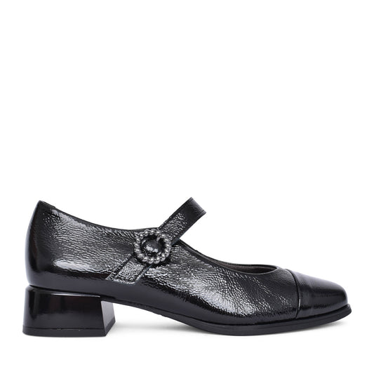 Ladies 10111 Low Heel Court Shoe In Black