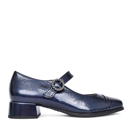 Ladies 10111 Low Heel Court Shoe In Navy