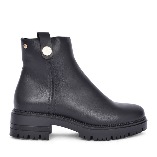 Ladies Deauville Low Heel Ankle Boot In Black