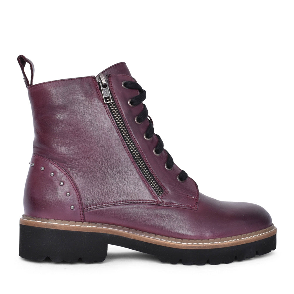 Ladies Braxton Ulb338 Laced Ankle Boot In Purple