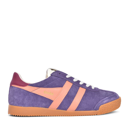 Ladies Elan Clb538 Laced Trainer In Plum