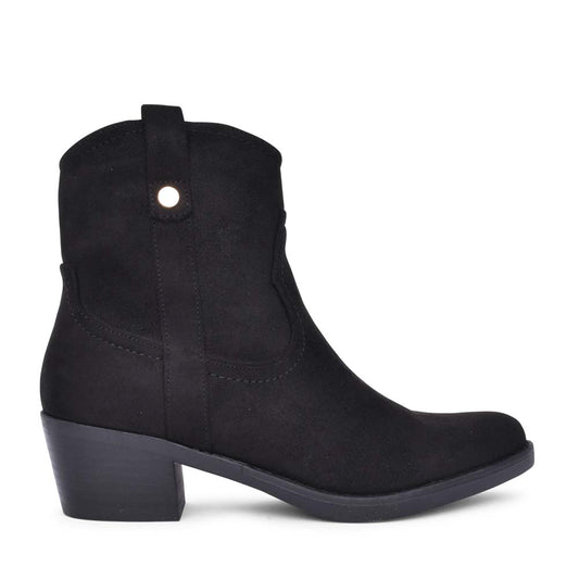 Ladies 142039 Low Heel Ankle Boot In Black