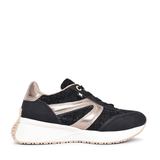Ladies 143379 Platform Laced Trainer In Black