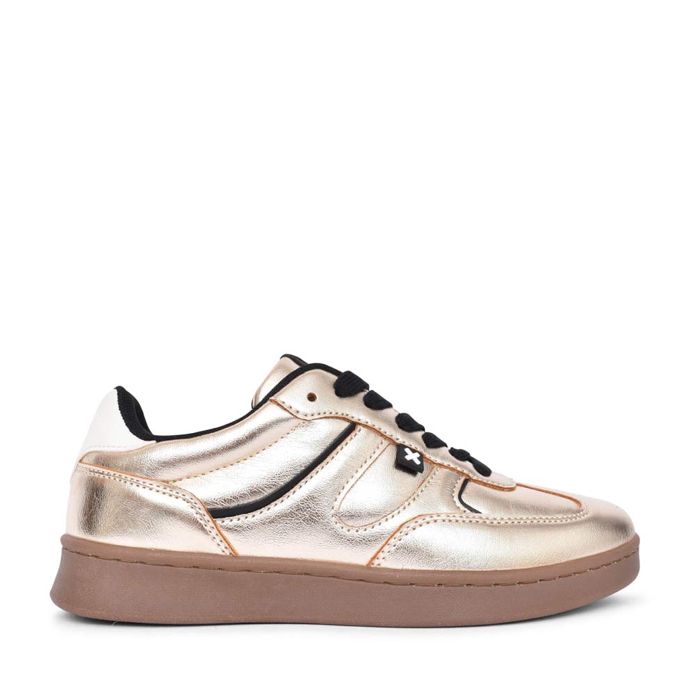 Ladies 143384 Laced Trainer In Gold